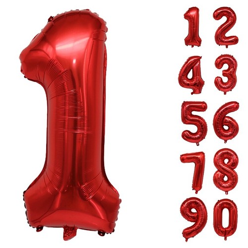 Number balloons birthday red - balloons,